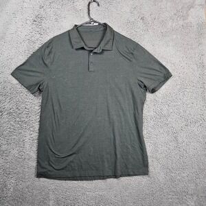 Lululemon Mens Large Gray Polo Shirt Short Sleeve‎ Golf Casual Everyday Comfort